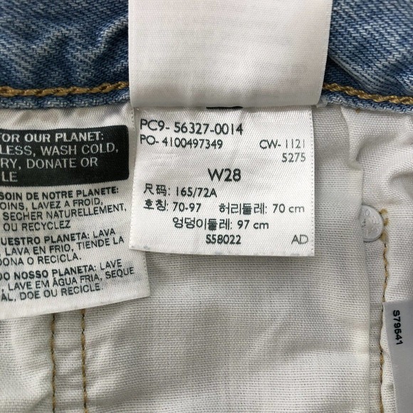 Levi's 501 High Rise Denim Shorts Womens 28 Button Fly Distressed Frayed Premium - Picture 10 of 10